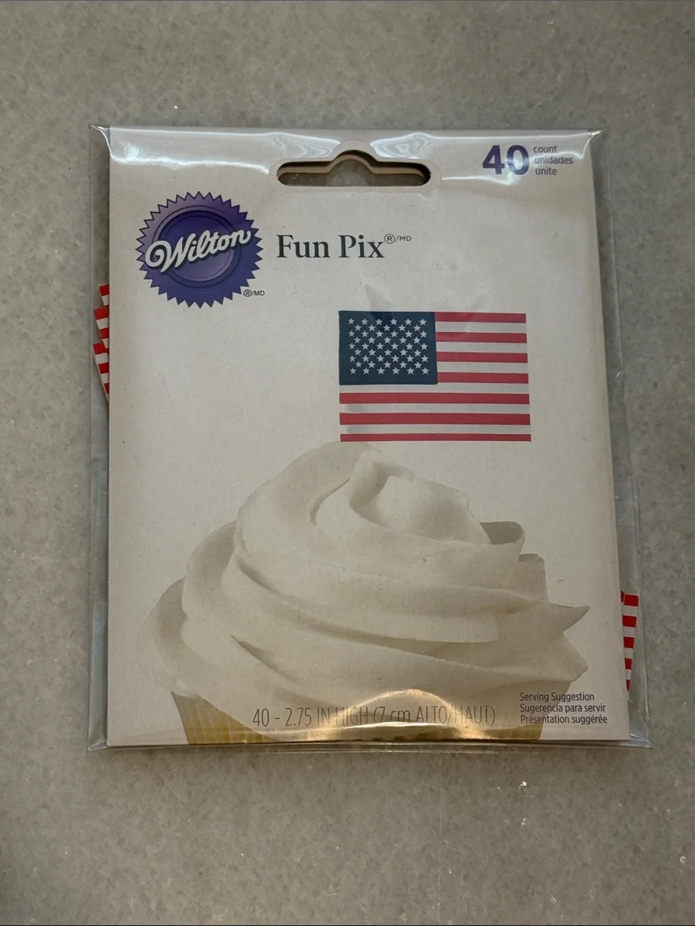 Wilton Fun Pix Patriotic Cupcake Picks - Red, White & Blue